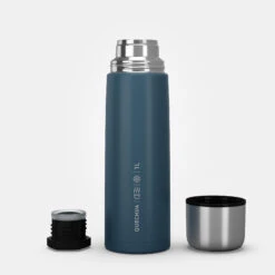 Quechua Stainless Steel Insulated Hiking Bottle 1 L Blue -Camping Equipment k081e78a46806d446a8a732402ec979d3