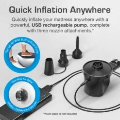 Single Camping Air Bed – Navy/White -Camping Equipment k0a5c33e6003e398342410552331f9a4f