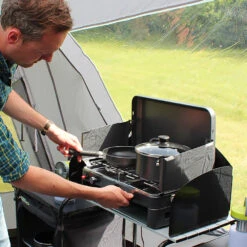 Twin Burner Gas Stove & Grill -Camping Equipment k37f16a71d8b358cebe612ce5dcfbe5ff