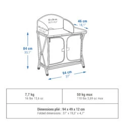 Quechua Folding Camping Kitchen Unit -Camping Equipment k60a2eaaace3c25eed2f18aca61fb58b1