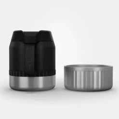 Quechua Stainless Steel Isothermal Food Box For Hiking MH500 0.8 L With Bowl Black -Camping Equipment k65696e8c1e3be71e5d620f434004ef50