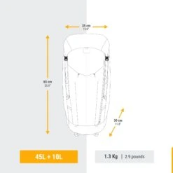 Women’s Ultralight Trekking Backpack 45+10 L 20 Women’s Ultralight Trekking Backpack 45+10 L -Camping Equipment k89aa17a85440973a5bdeb2cf73a86143