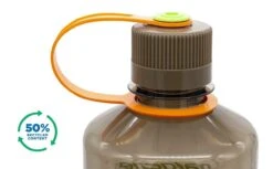 Nalgene 1L Narrow Mouth Sustain Water Bottle - Made From 50% Plastic Waste -Camping Equipment k8fad8decd938fb9205bb77db2dbebbd6