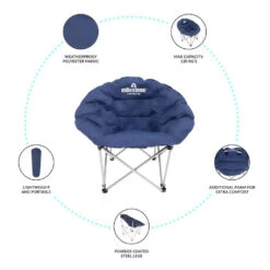 Milestone Navy Blue Deluxe Moon Chair -Camping Equipment kd12e11a95113677922a29a5898d1eee8