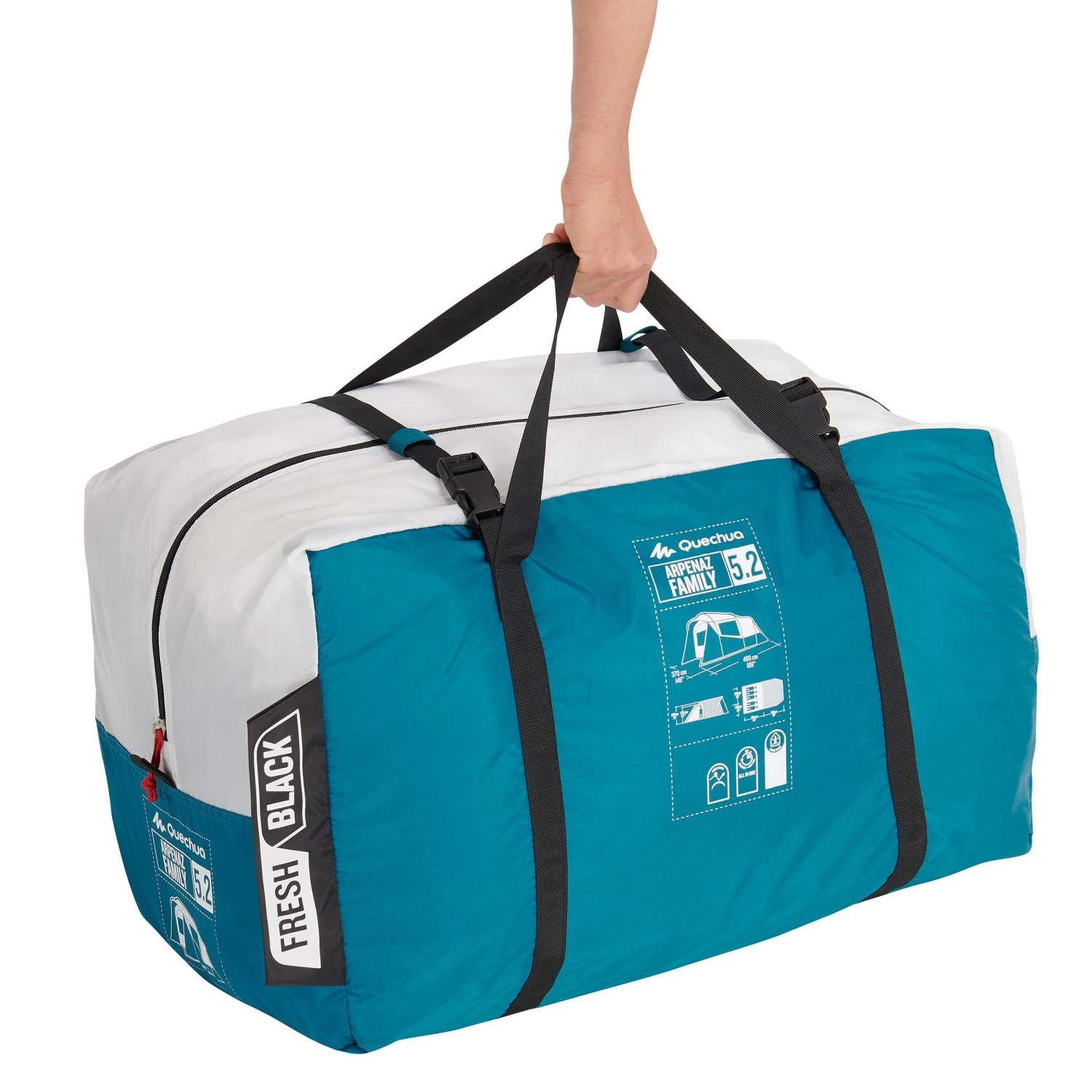Quechua 5 Man Blackout Tent With Poles - Arpenaz 5.2 F&B 7 Quechua 5 Man Blackout Tent With Poles - Arpenaz 5.2 F&B - Image 5