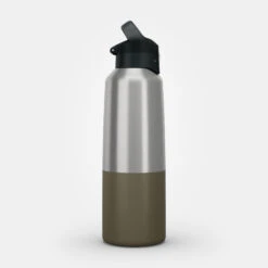 Quechua Isothermal Stainless Steel Hiking Flask MH500 1 L Khaki -Camping Equipment kdeaf4a27f1e2cc60ede047b2edfab308