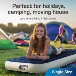 Single Camping Air Bed – Navy/White -Camping Equipment ke0160c9288cb4396f815e970710f66df