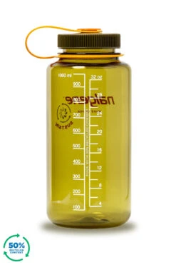 Nalgene 1L Wide Mouth Sustain Water Bottle - Made From 50% Plastic Waste -Camping Equipment kff1d49a1045305647639cabdb232c8a5